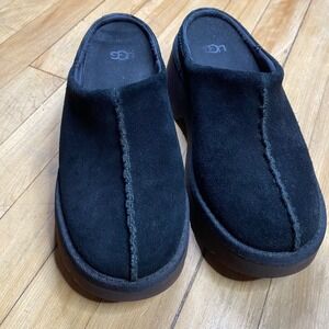 UGG Suede New Heights Clogs Platform Shoes Black Womens US 8 EU 39